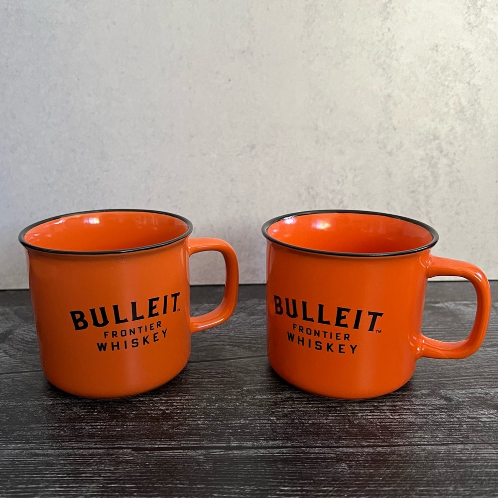 Set of 2 Bulleit Whiskey Ceramic Campfire Mugs